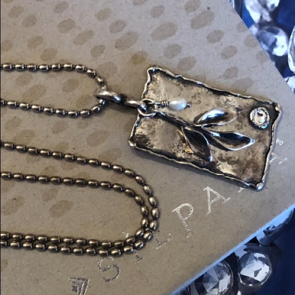 Vintage Silpada Sterling Silver Leaf Sprig Logo Pendant Necklace N2275 - Picture 13 of 16